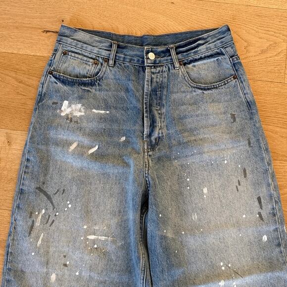 ACNE Studios Jeans Distressed Low Rise Baggy Size 31 Blue - Picture 2 of 5